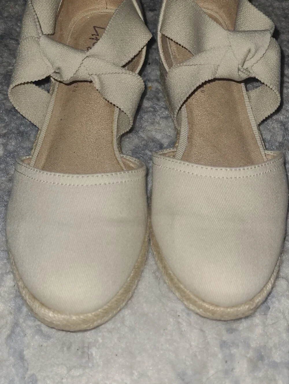 LifeStride Cream Espadrille Bow Flats